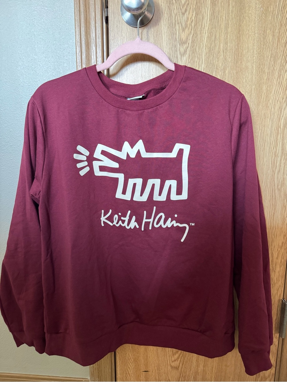 Keith Haring Burgundy Graphic Sweatshirt